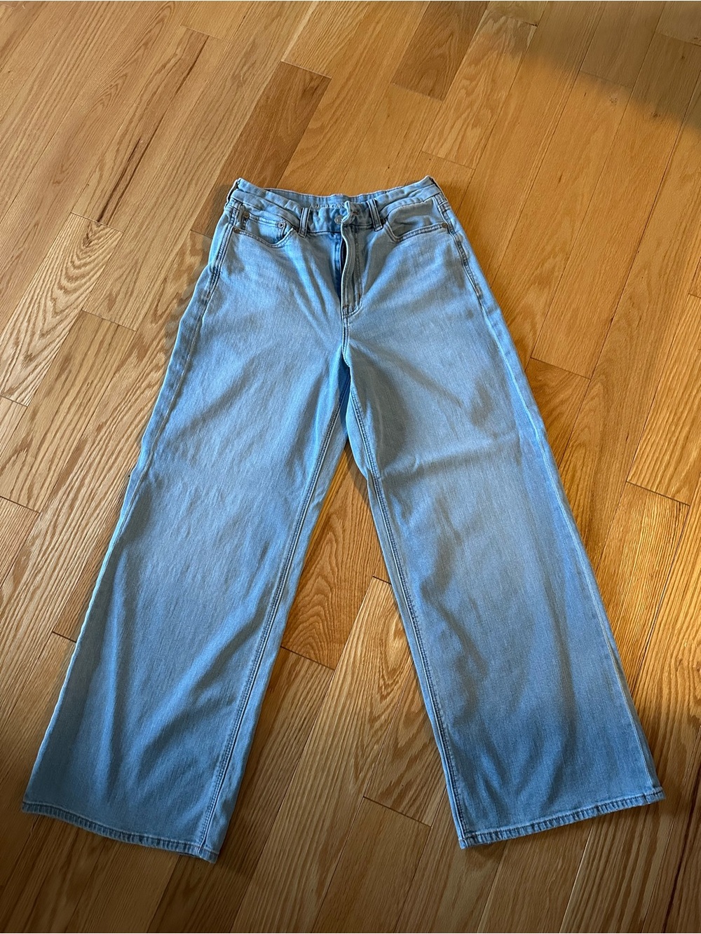 American Eagle Outfitters Light Blue Wide-Leg Jeans